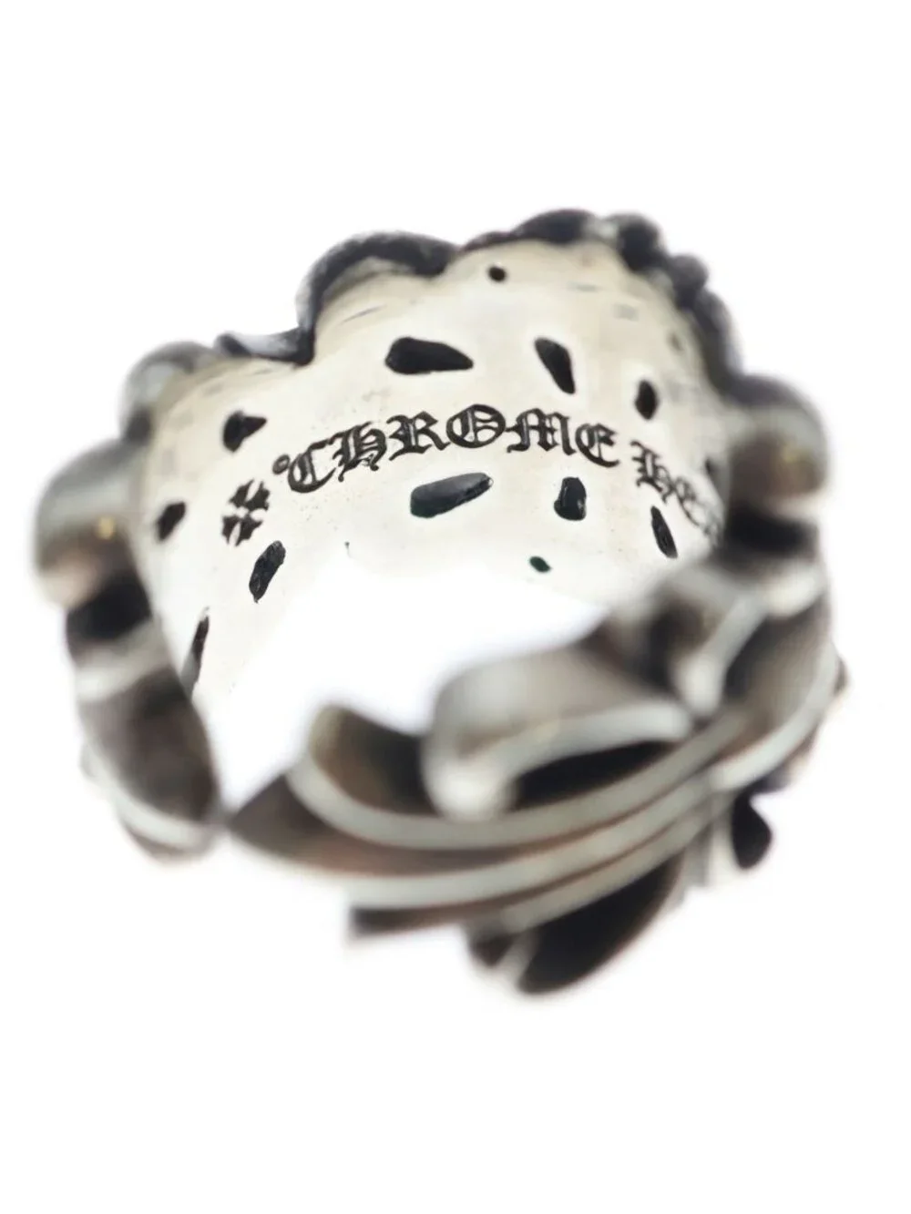 Chrome Hearts Dbl Flrl Crs Double Floral Cross Ring Silver
